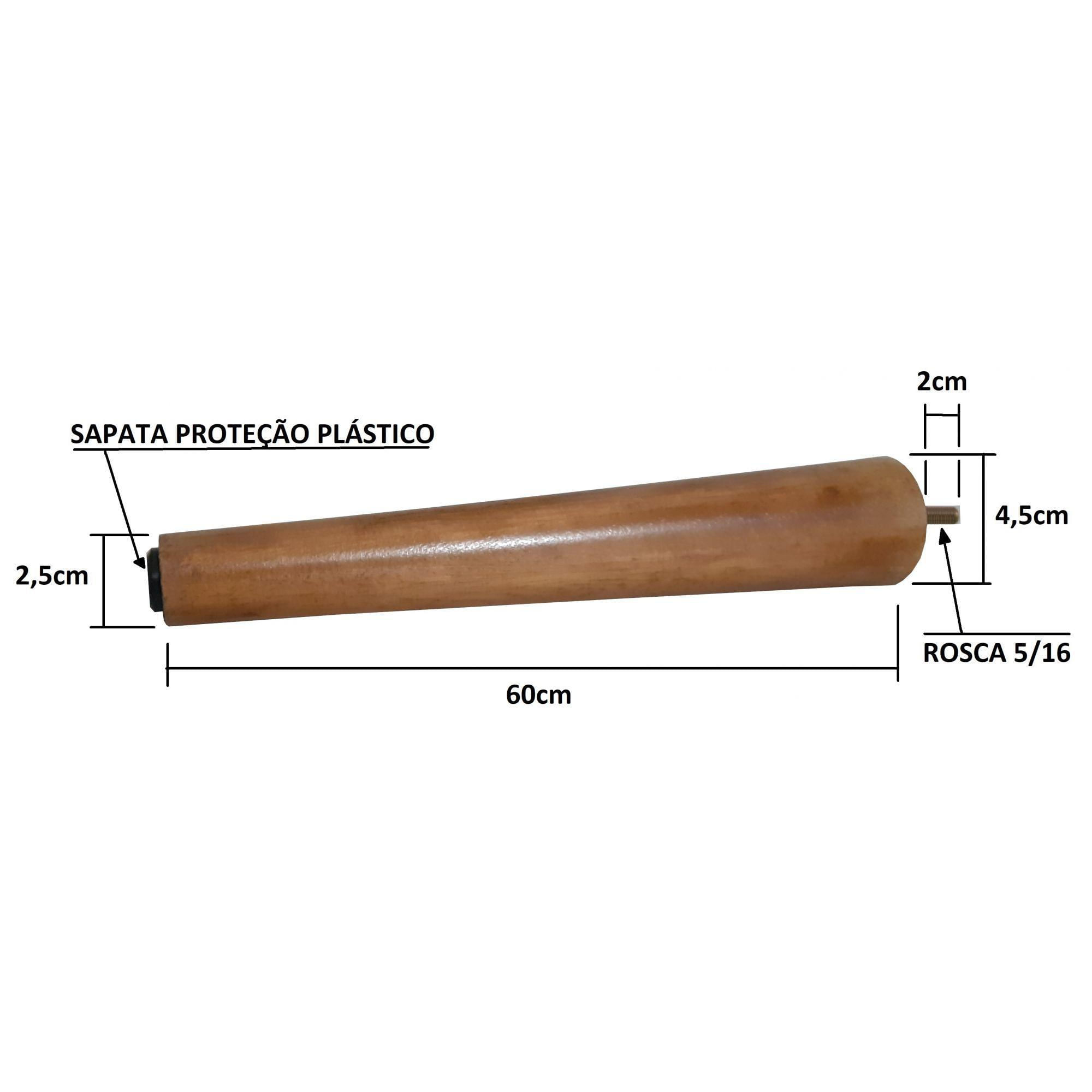 Miniatura Kit 3 Pé Palito 60Cm Sofá Mesa Marrom Claro