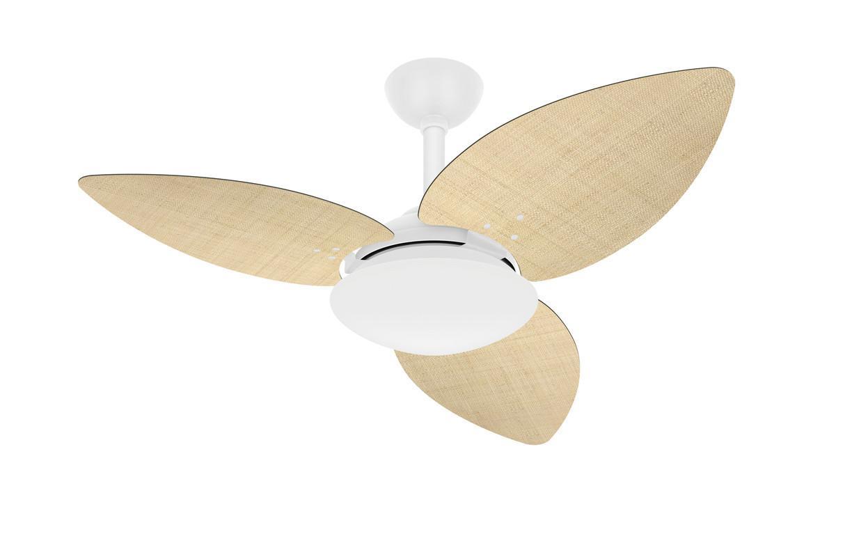 Miniatura Ventilador Teto 3 Pás Palha Winds Potente Branco Ventax 110V