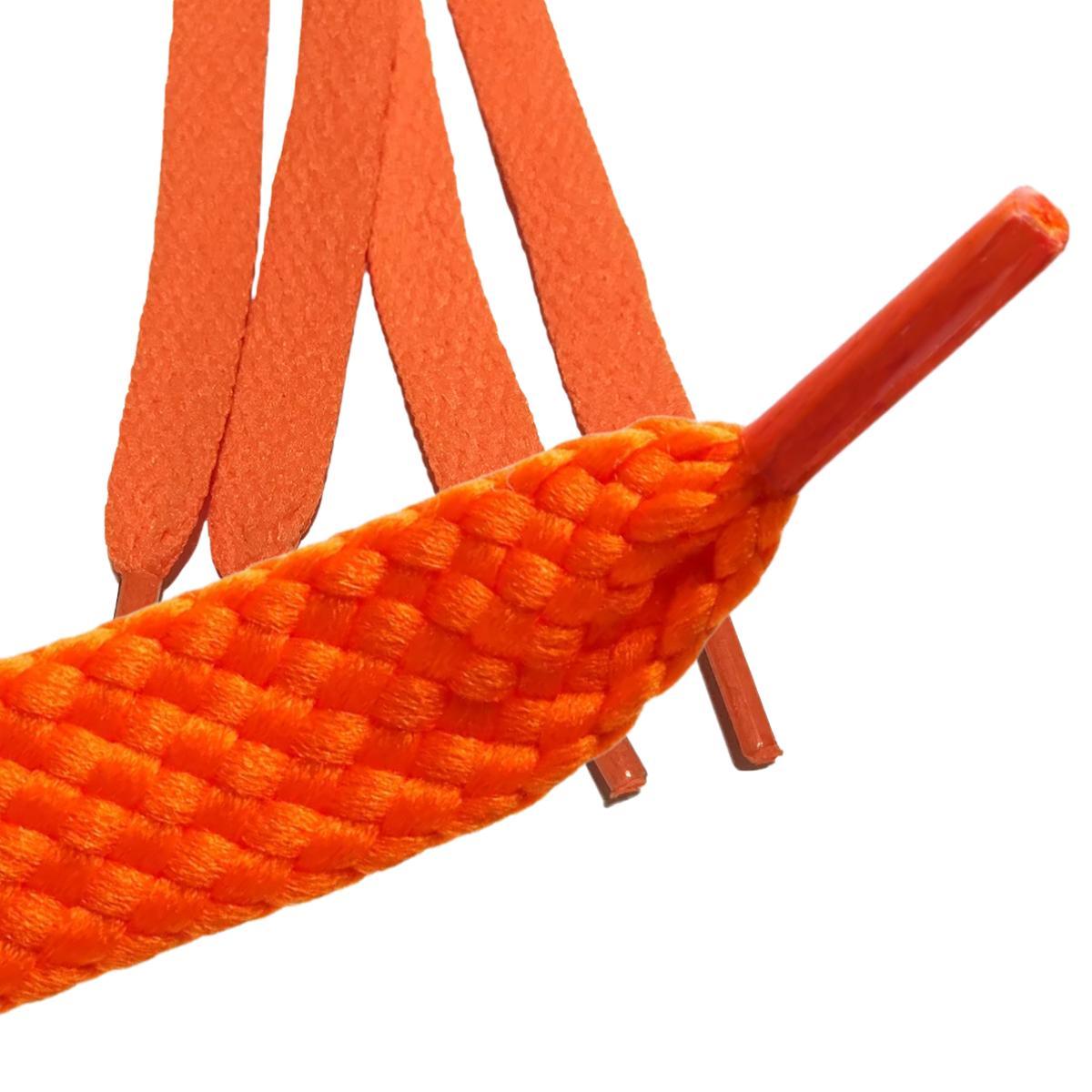 Miniatura Par De Cadarço Laranja Abobora Neon Chato Tradicional 120Cm