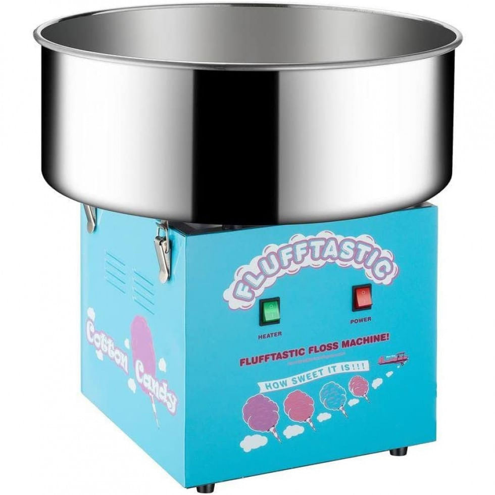 Miniatura Máquina de Algodão Doce Elétrica em Aço Inoxidável, 110V 1000W, Great Northern Popcorn 6310, Azul