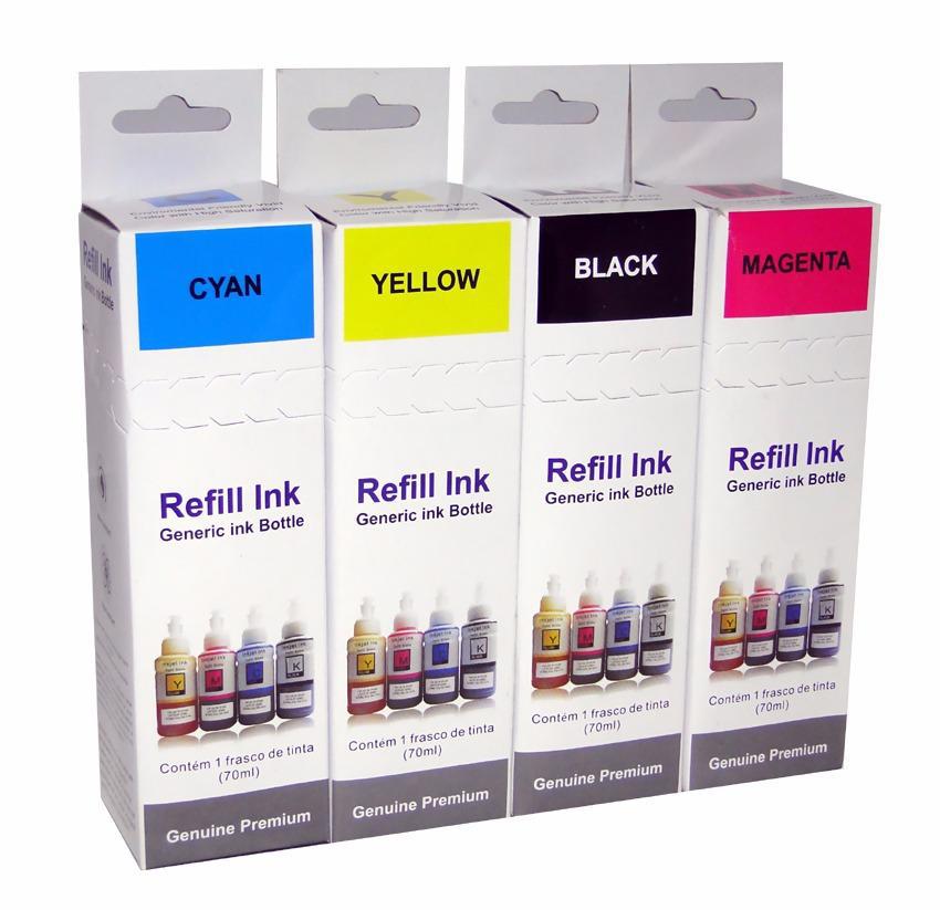 Miniatura Kit 4 Tintas Laserteck Corante Compatível Ecotank