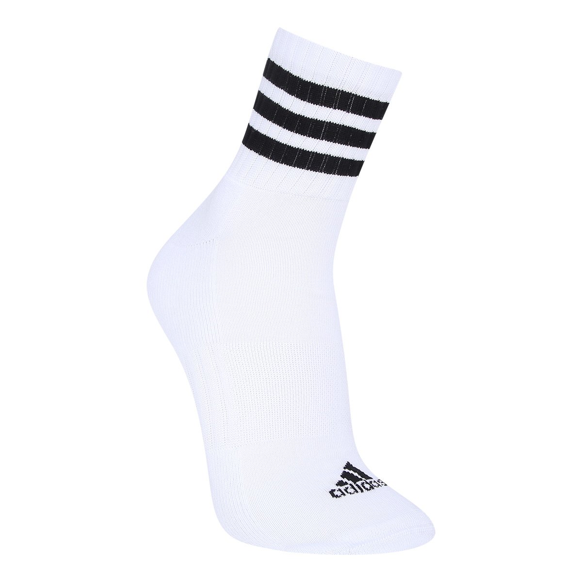 Miniatura Kit Meia Adidas Cano Médio 3 Listras 3 Pares Cinza+Preto - 38/40