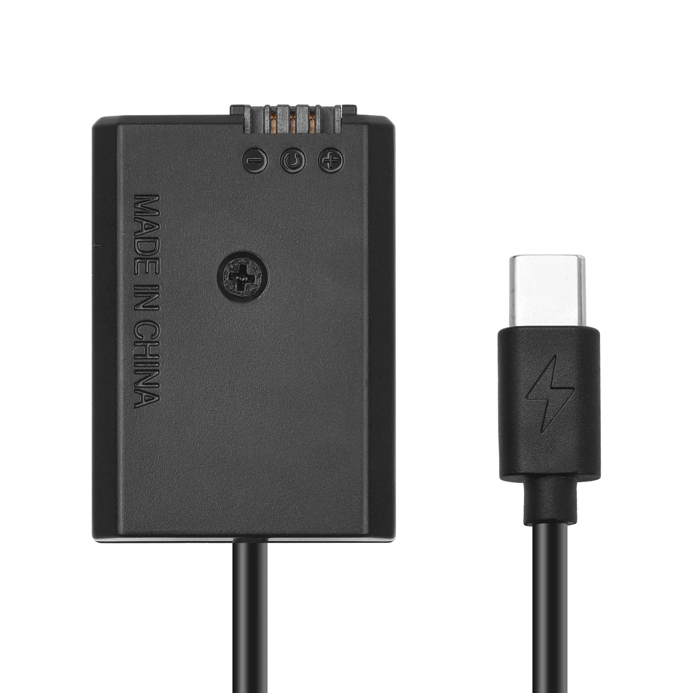 Miniatura Adaptador Dummy PD AC-PW20 Bateria Sony NP-FW50 Espiral com Conector USB-C