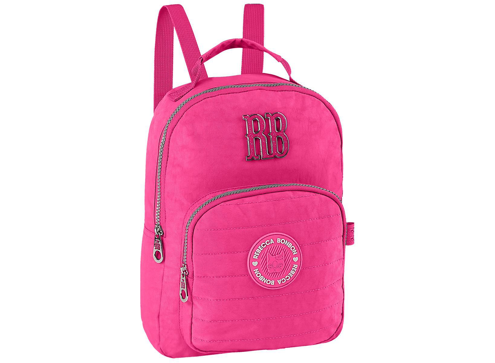 Miniatura Mini Mochila Crinkle Escolar Rebecca Bonbon Juvenil Rosa
