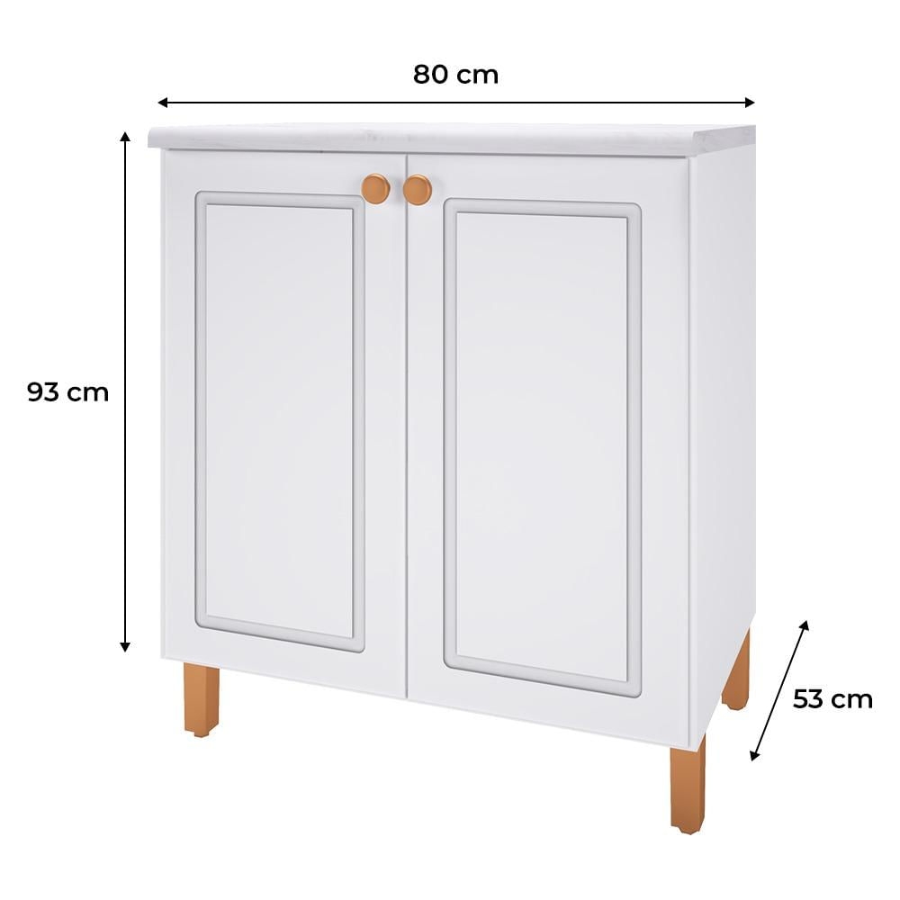 Cozinha Modulada Indekes, New Lara 5 Peças 11 Portas, Branco