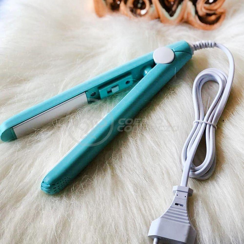 Mini Chapinha Prancha Portátil 17cm Bivolt 110v220v Azul Bivolt