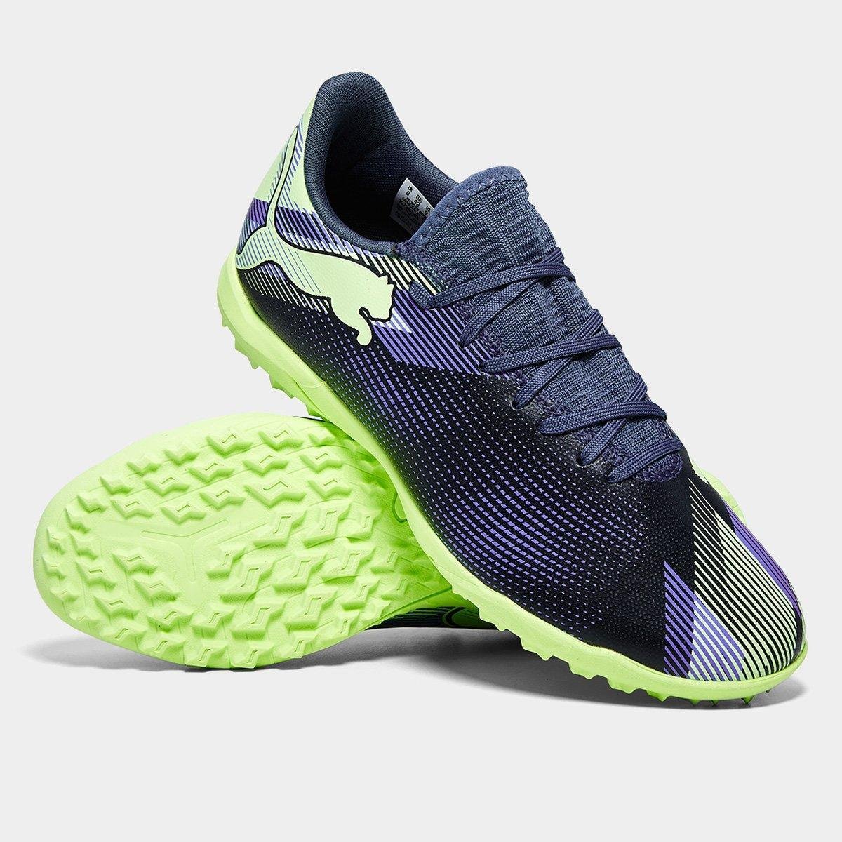 Miniatura Chuteira Society Puma Future 7 Play Unissex Verde+Cinza - 37