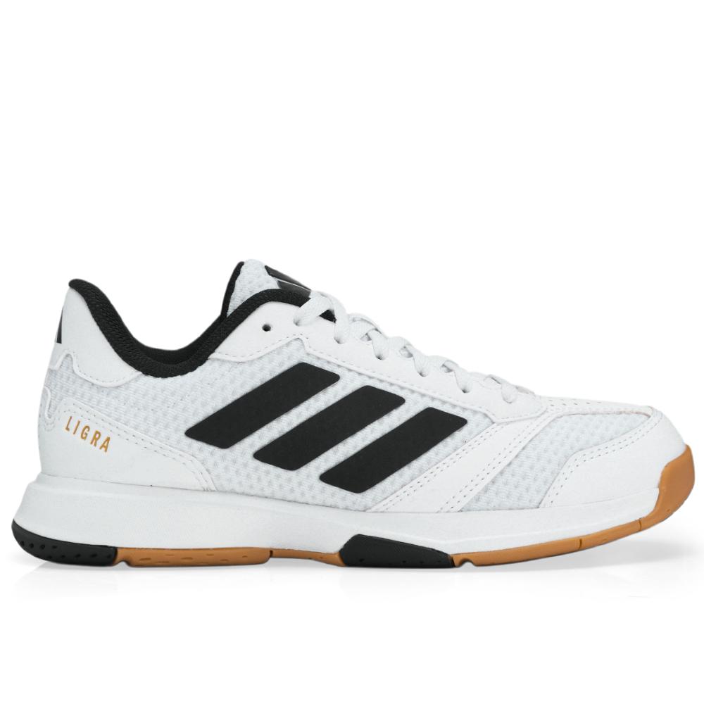 Miniatura Tênis Adidas Ligra 8 Indoor Branco e Preto 39