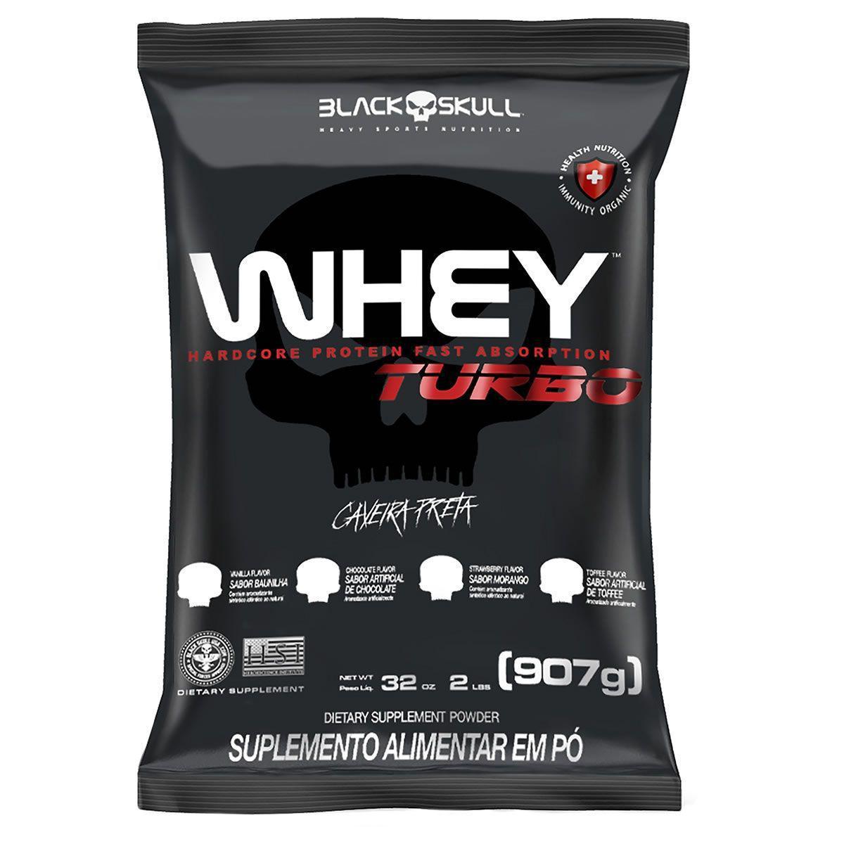 Miniatura Whey Turbo - 907G Refil Toffee - Black Skull