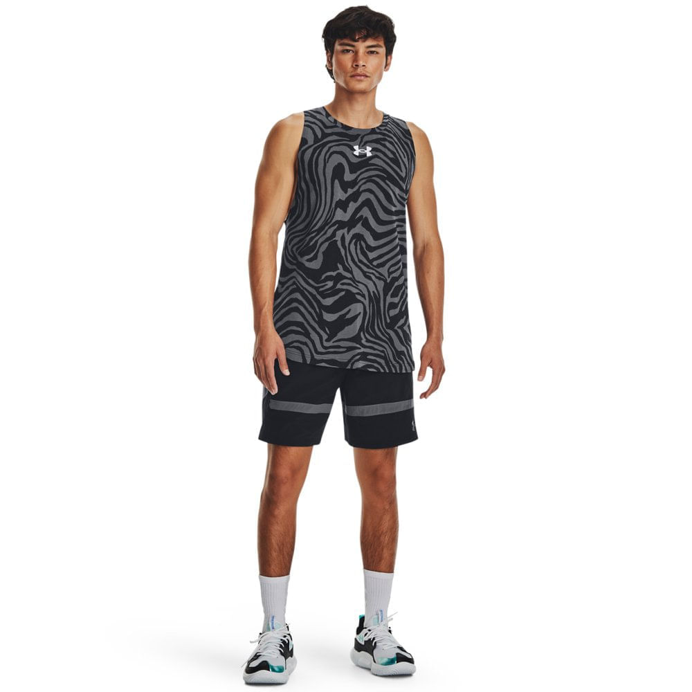 Miniatura Regata de Treino Masculina Under Armour Bsline Printed Preto - 2GG