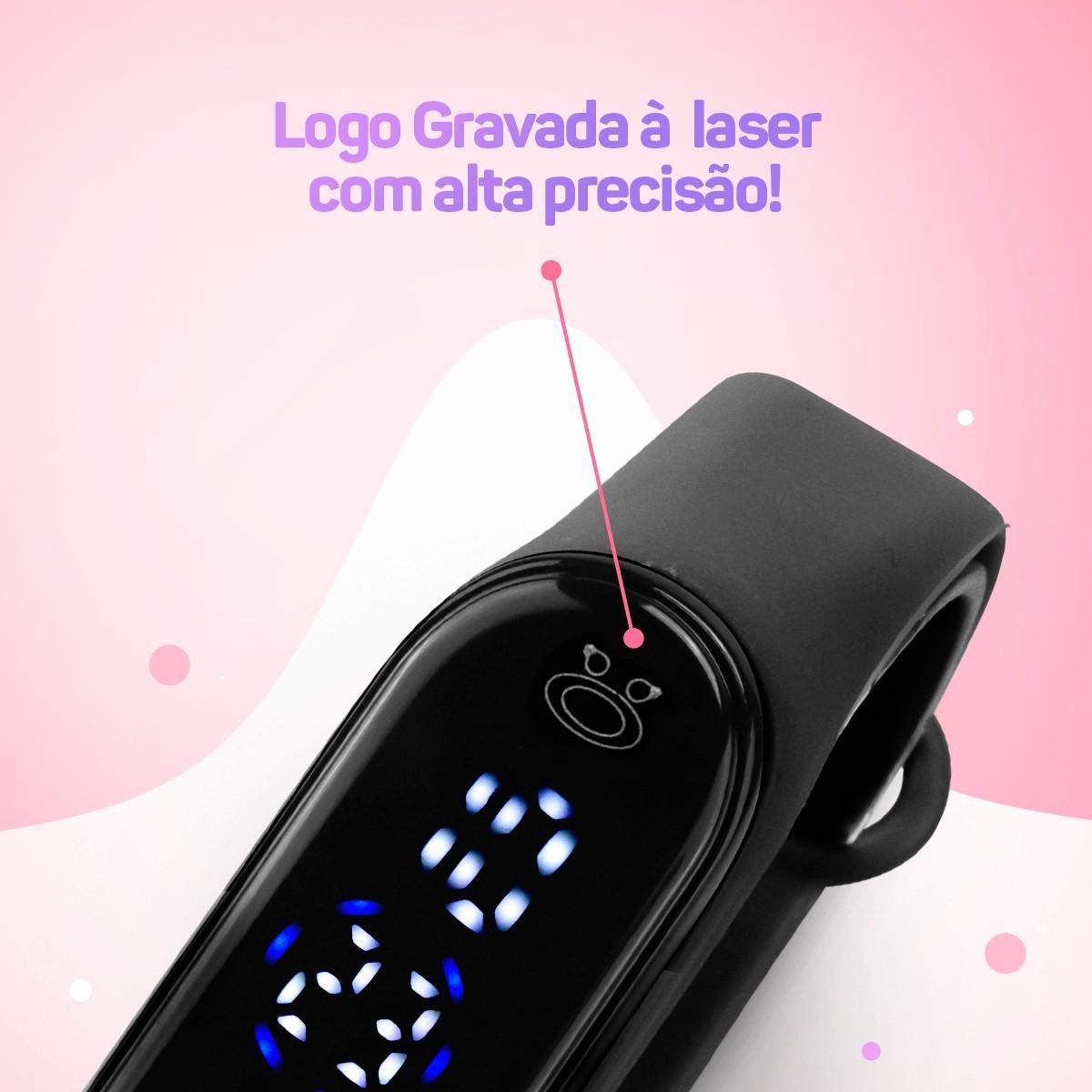 Relógio Feminino Digital Led Silicone Bracelete Orizom Maria