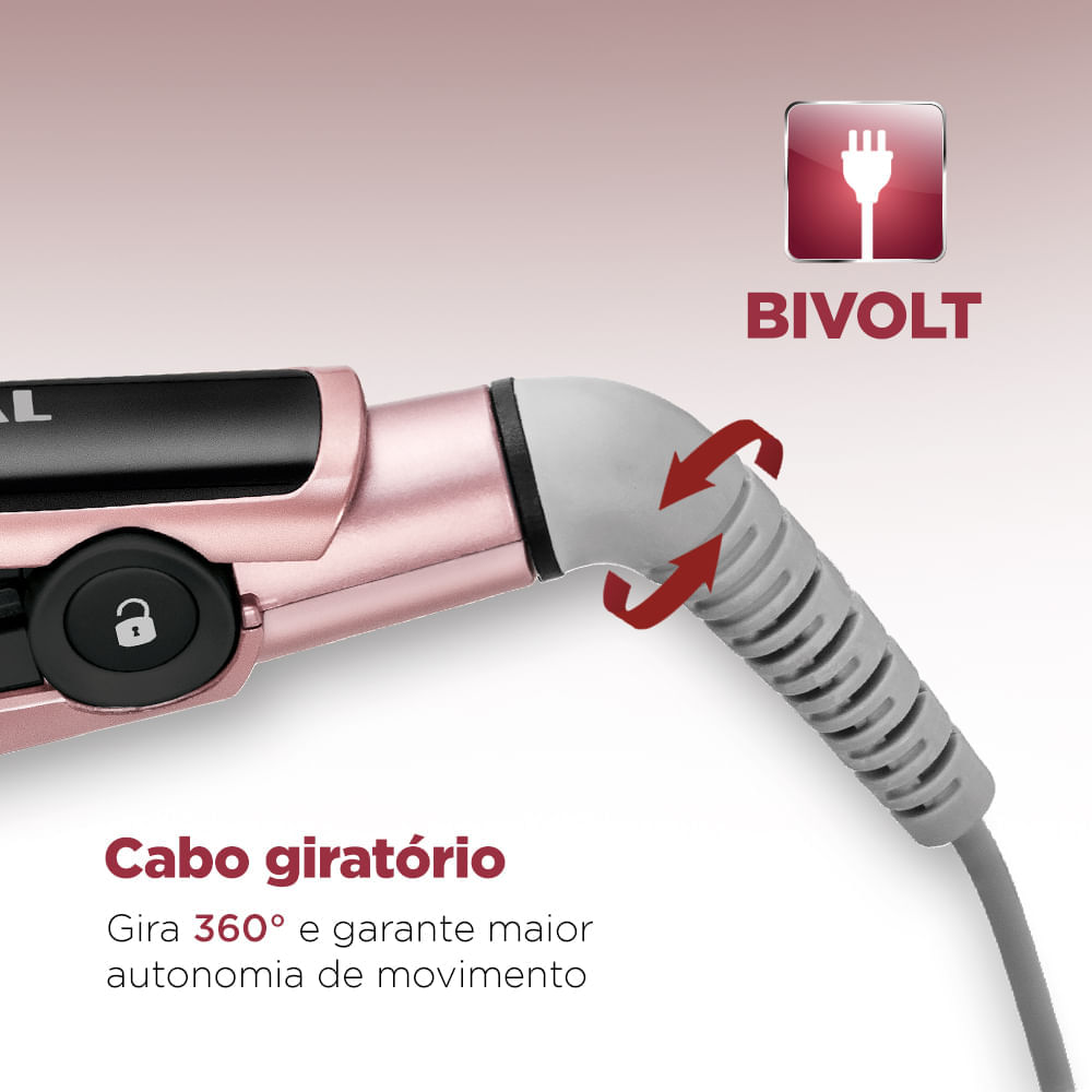 Miniatura Prancha Alisadora Mondial Golden Rose P-20 PRANCHA ALISADORA P-20 BIVOLT