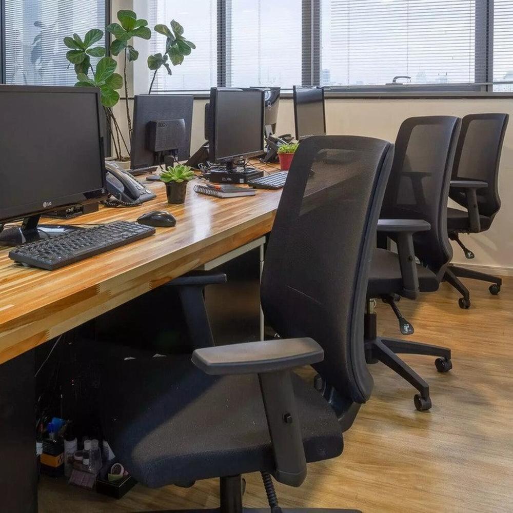 Kit 2 Cadeiras para Escritório Diretor Giratória Shanghai com Nr17 Preto