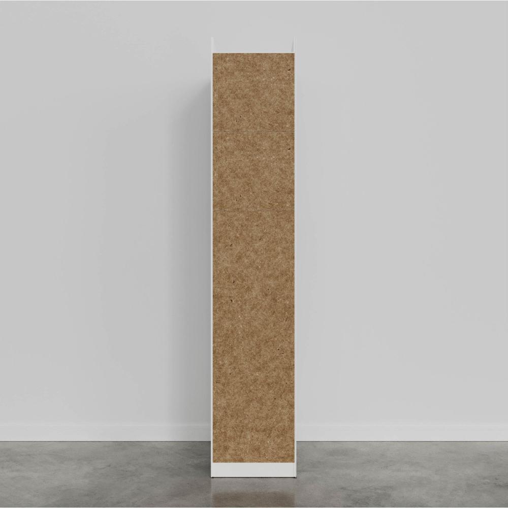 Guarda Roupa Hera 1 Porta com Espelho 6 Prateleiras CabeCasa MadeiraMadeira Louro/Branco Geada