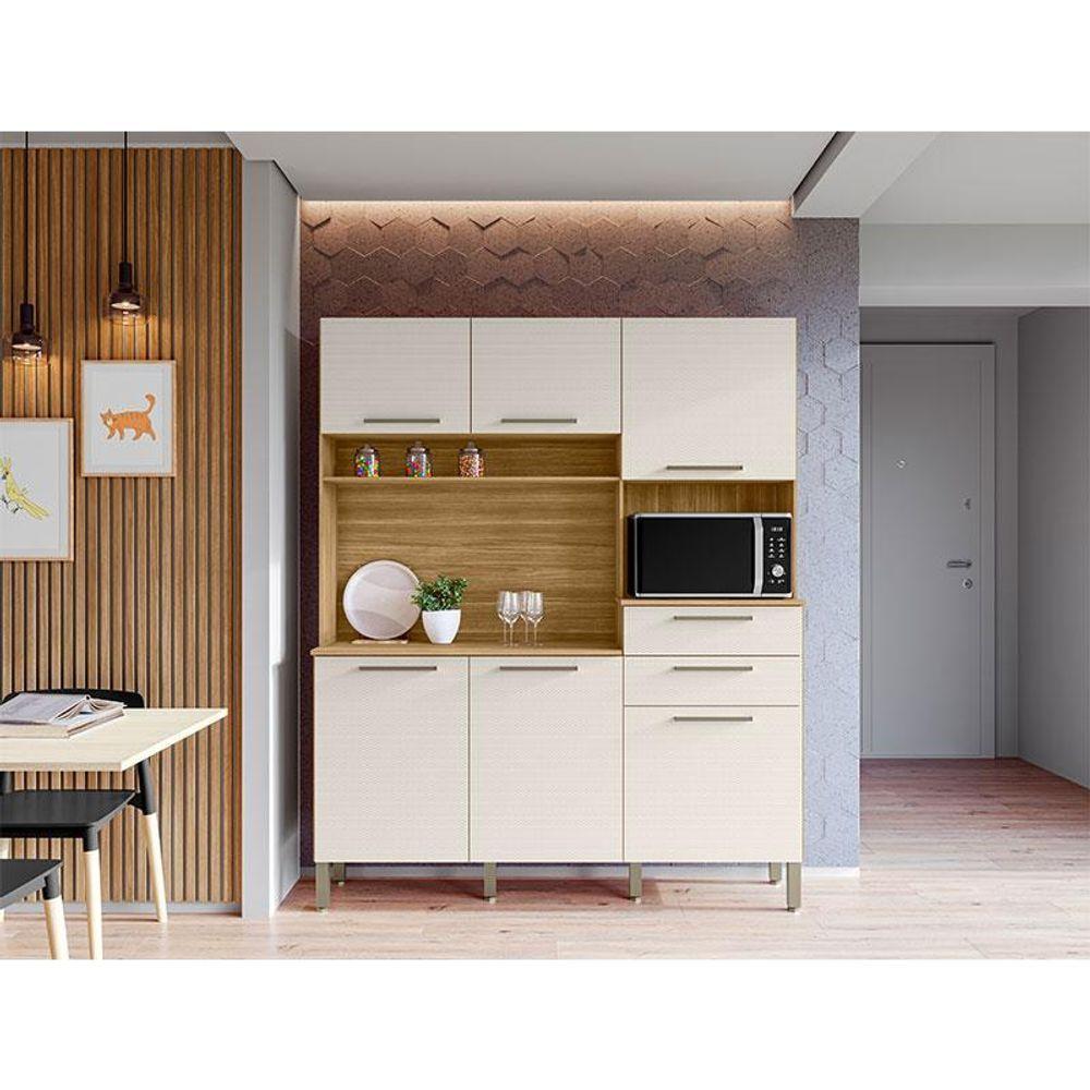 Miniatura Cozinha Ambiente Montesa 6 Portas E 2 Gavetas Freijó Soft - Kits Paraná