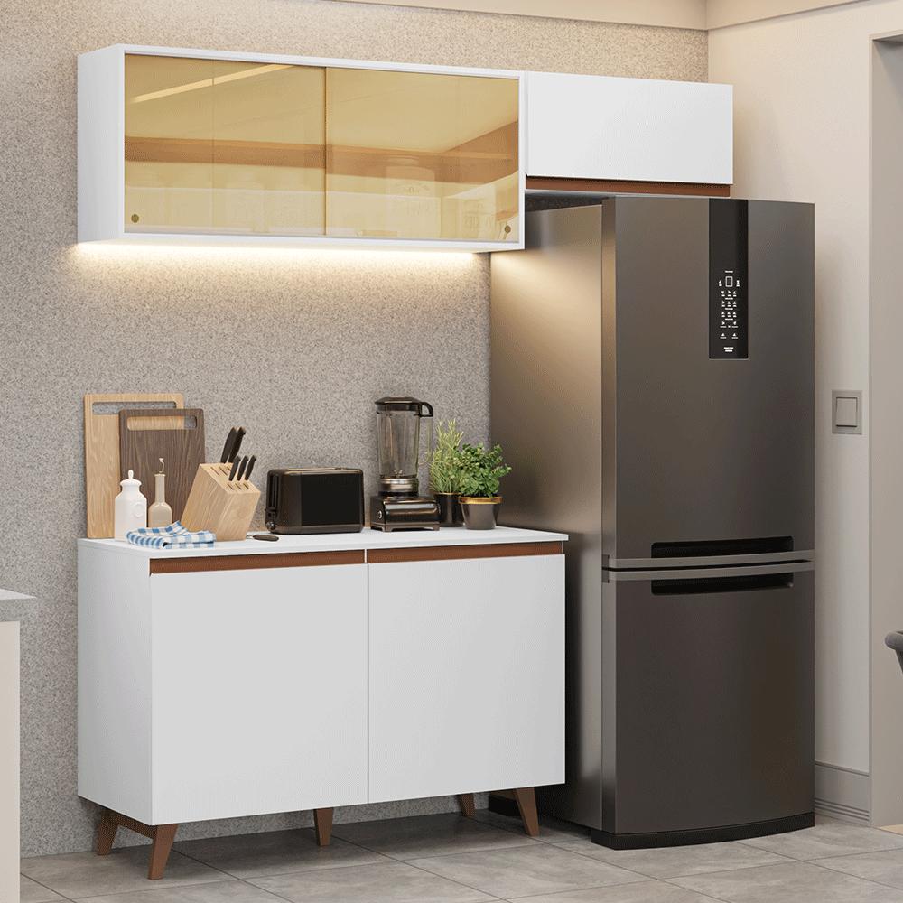 Miniatura Armário de Cozinha Compacta 190cm Branco Reims Madesa 09 Branco