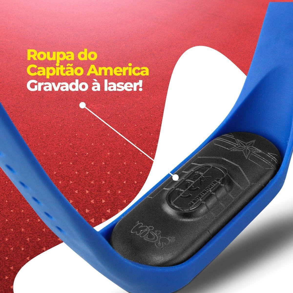 Miniatura Relogio Digital Prova Dagua Infantil + Copo Capitao America