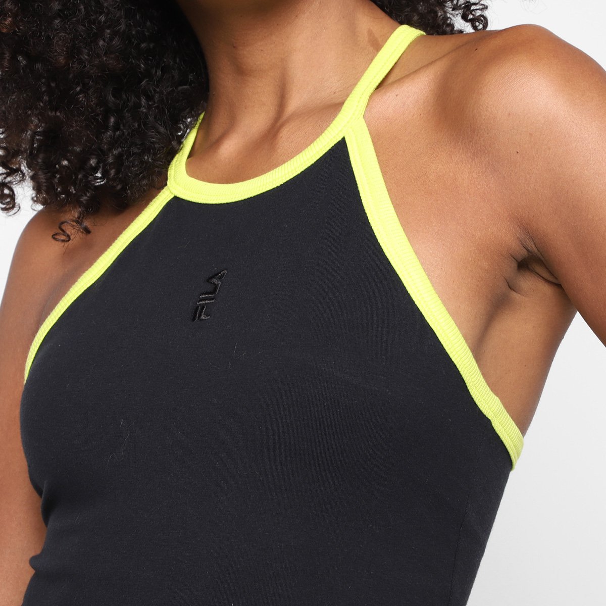 Miniatura Body Fila Easy Letter Summer Feminino Preto+Verde Limão - GG