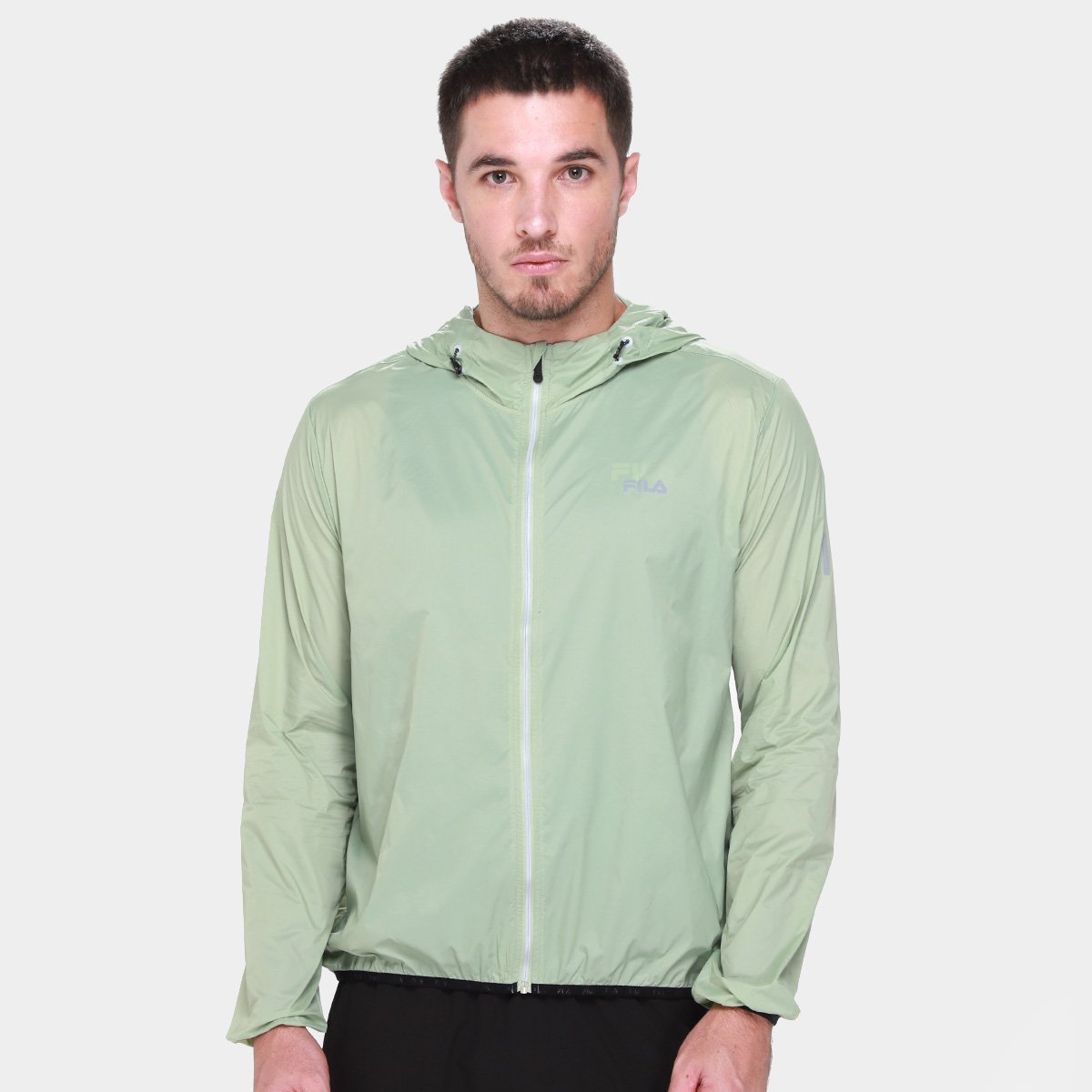 Miniatura Jaqueta Corta Vento Fila Racer Run Masculina Verde claro - G