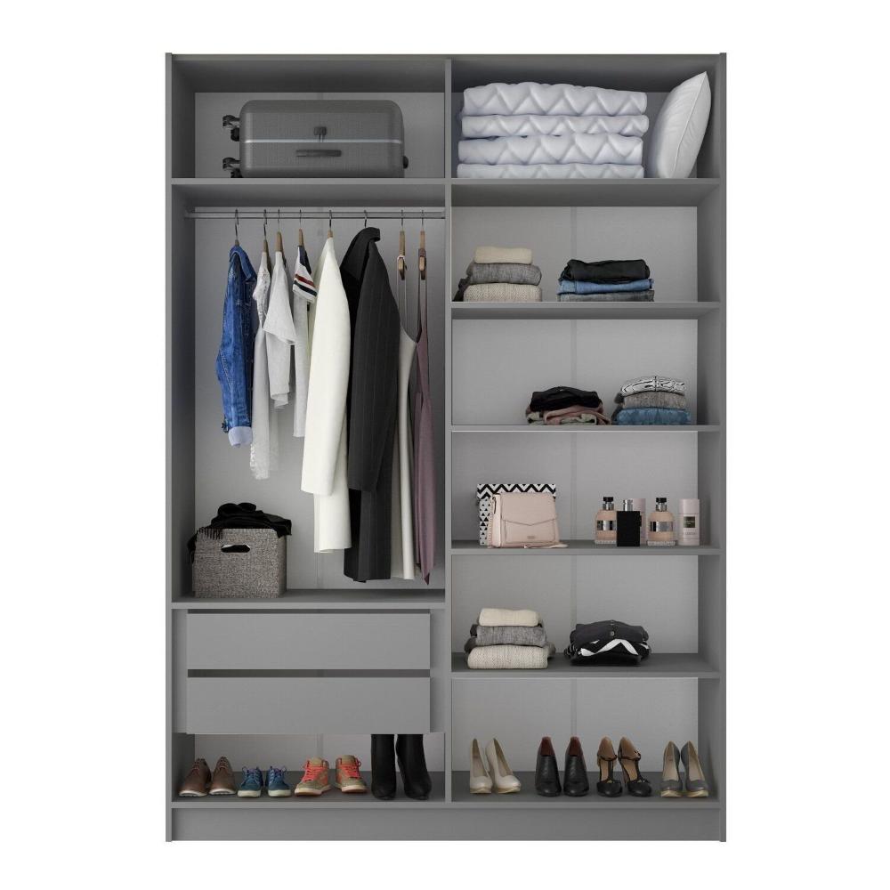 Miniatura Guarda-roupa Solteiro 100% Mdf Bp 4 Portas 2 Gavetas Asti Urbi