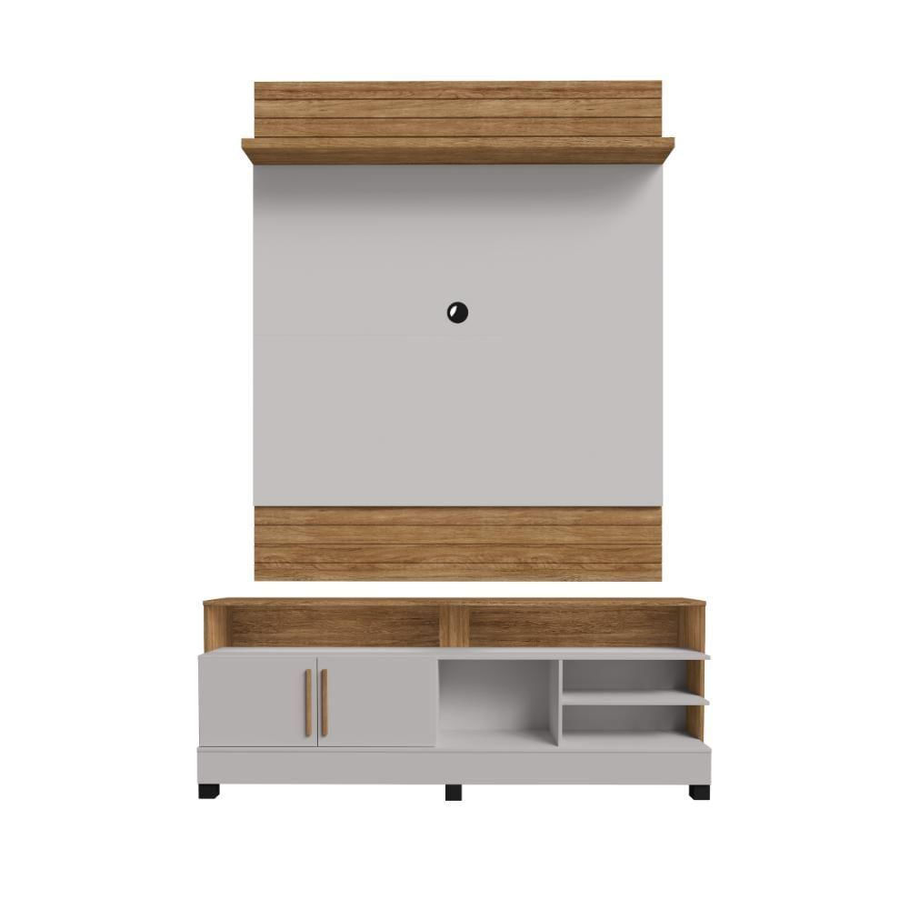 Miniatura Jogo Painel E Rack Asgard Naturalle Off White