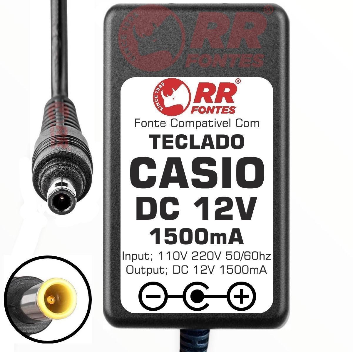 Miniatura Fonte 12V Para Teclado Casio Ctk-700 -7000 Ctk-7200 Ct-X3000