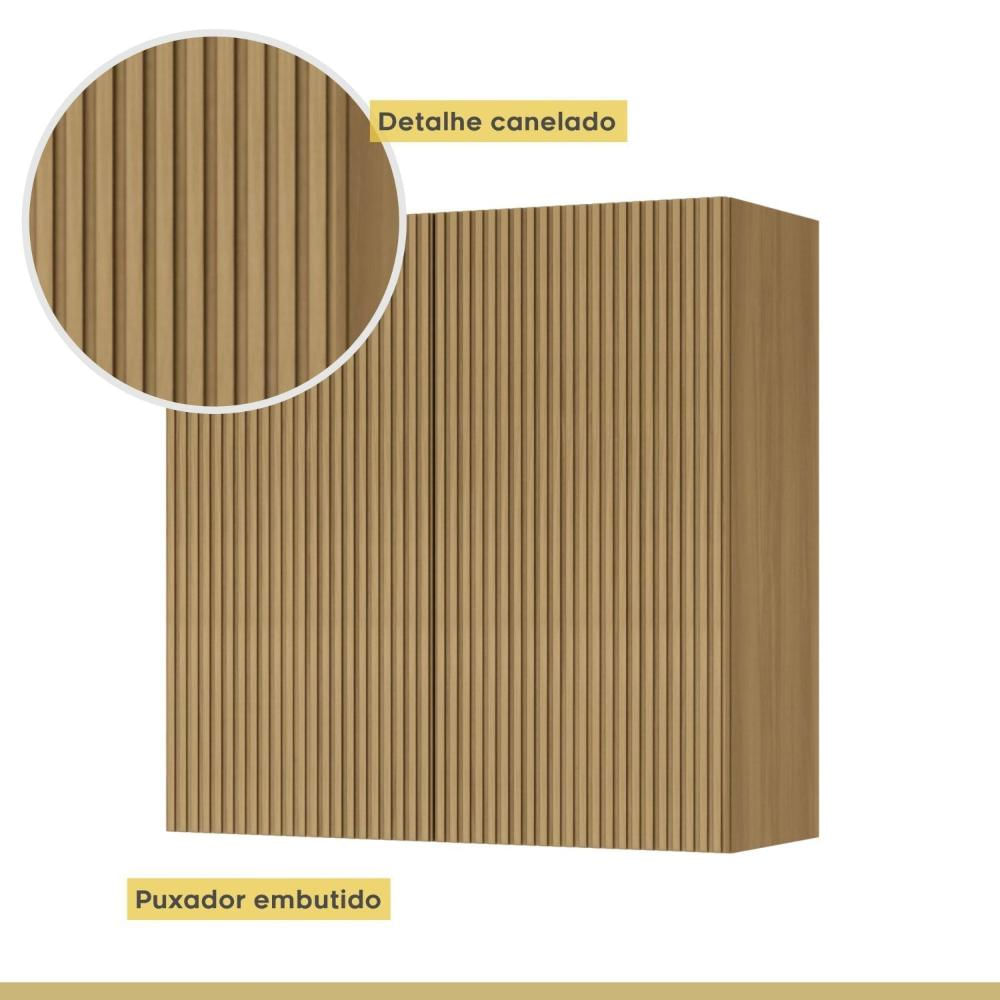 Armário Aéreo 2 Portas 80cm 100% MDF Rainha Nature