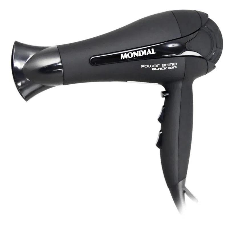 Miniatura Secador Cabelos Mondial Power Shine Black Sc-13 2000W Preto