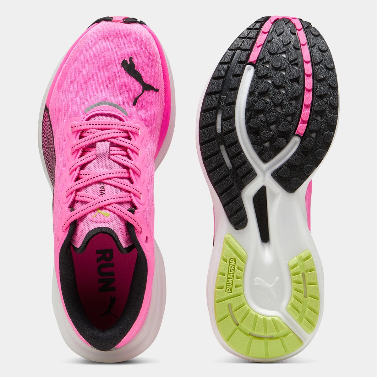 Miniatura Tênis Puma Deviate Nitro 2 Feminino Rosa+Branco - 34