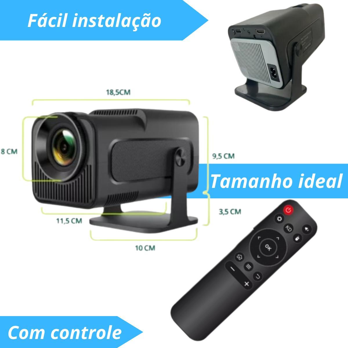 Miniatura Projetor Hy320 Wifi6 Hd 390 4K Ansi Android Smart Entrega