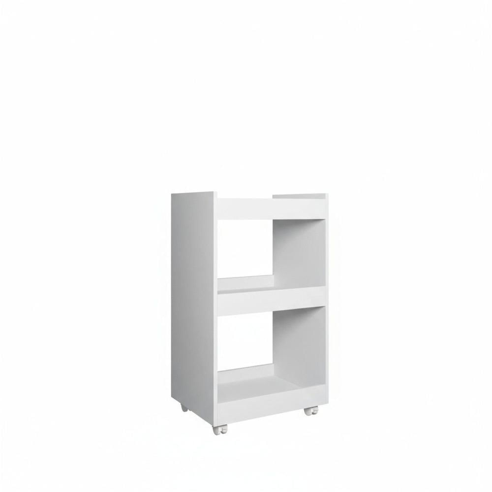 Miniatura Organizador Carrinho Multiuso 3 Prateleiras com Rodízios Jade Branco