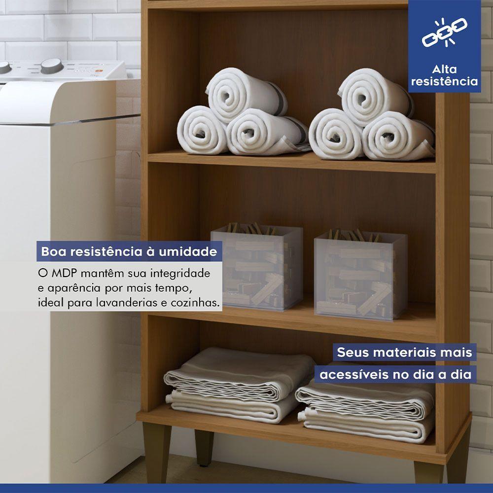 Miniatura Lavanderia Belém 1 Armário Multiuso E 1 Aéreo Kaiki Móveis Nature Com Off White