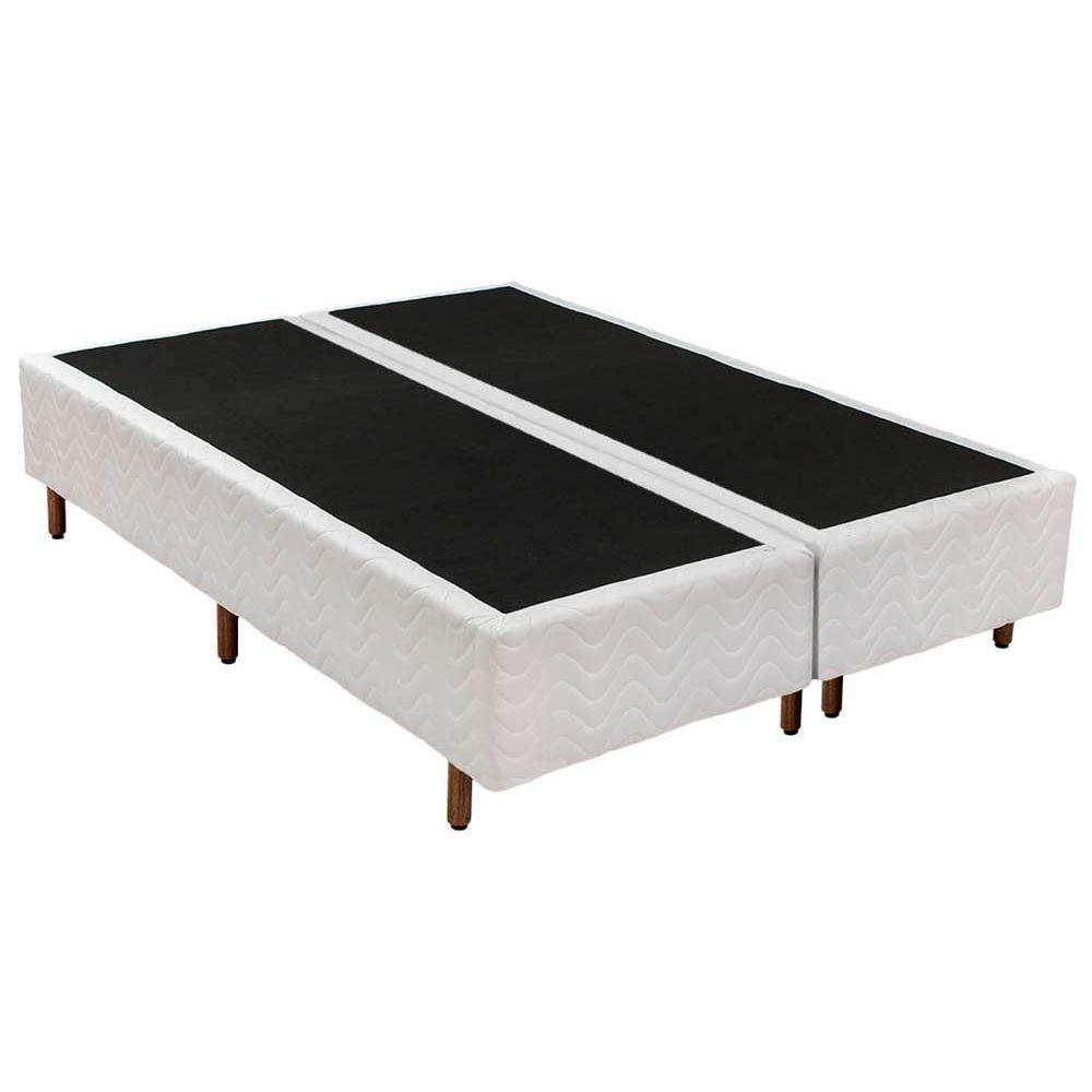 Miniatura Cama Box Base Queen Universal Bordado White (158x198x25) - Polar
