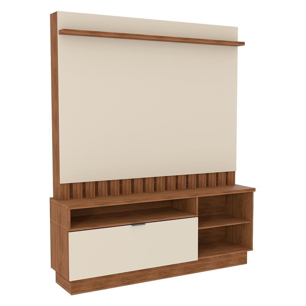 Miniatura Estante Home Diamantina 150cm Amêndoa-off White Para Tv Até 60? - Mobler Amêndoa-off White