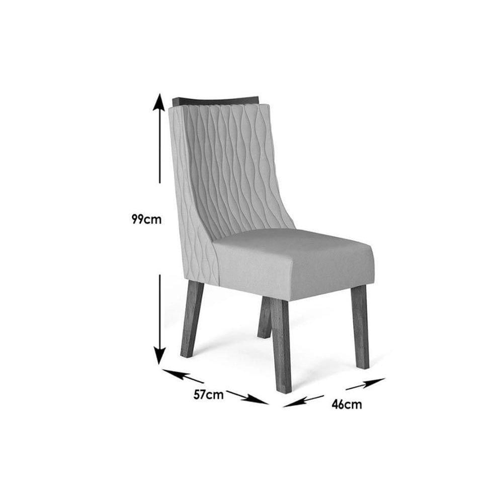 Miniatura Kit 2 Cadeiras Sala Jantar Jade 2 Un Carvalho Nobre-suede Chumbo - Dj Móveis