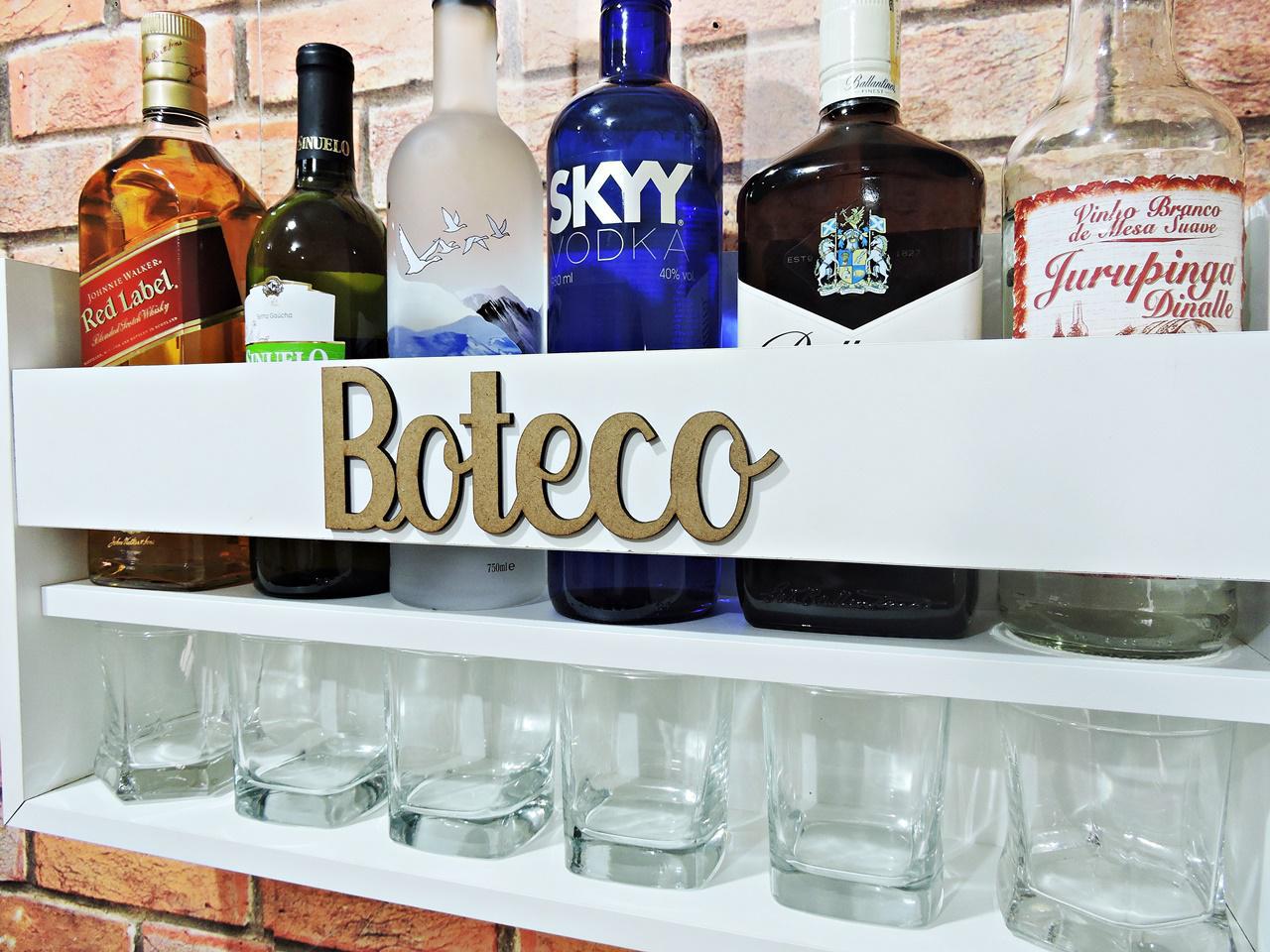 Miniatura Mini Bar Parede 100% Mdf Alta Qualidade Copos Bebidas Boteco branca - RedSkull - 1