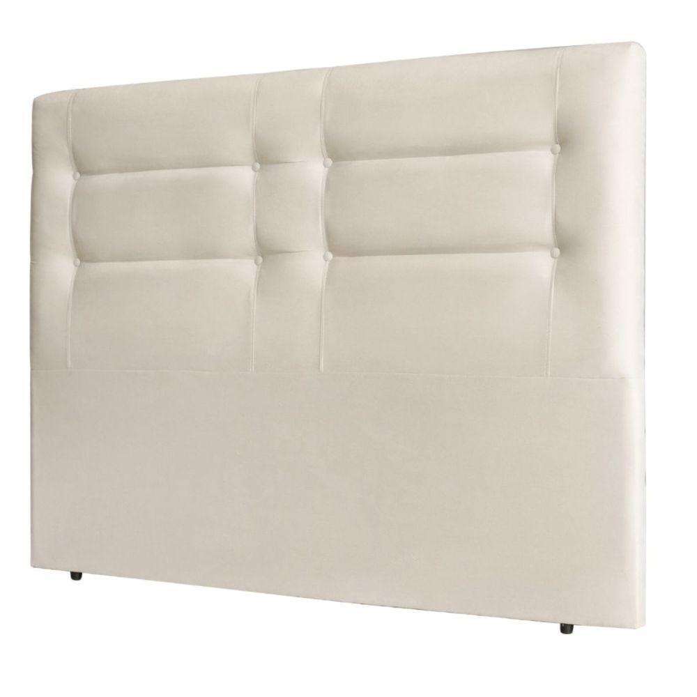 Miniatura Cabeceira Estofada Cama Box Casal 140 Cm Zoe Veludo Bege