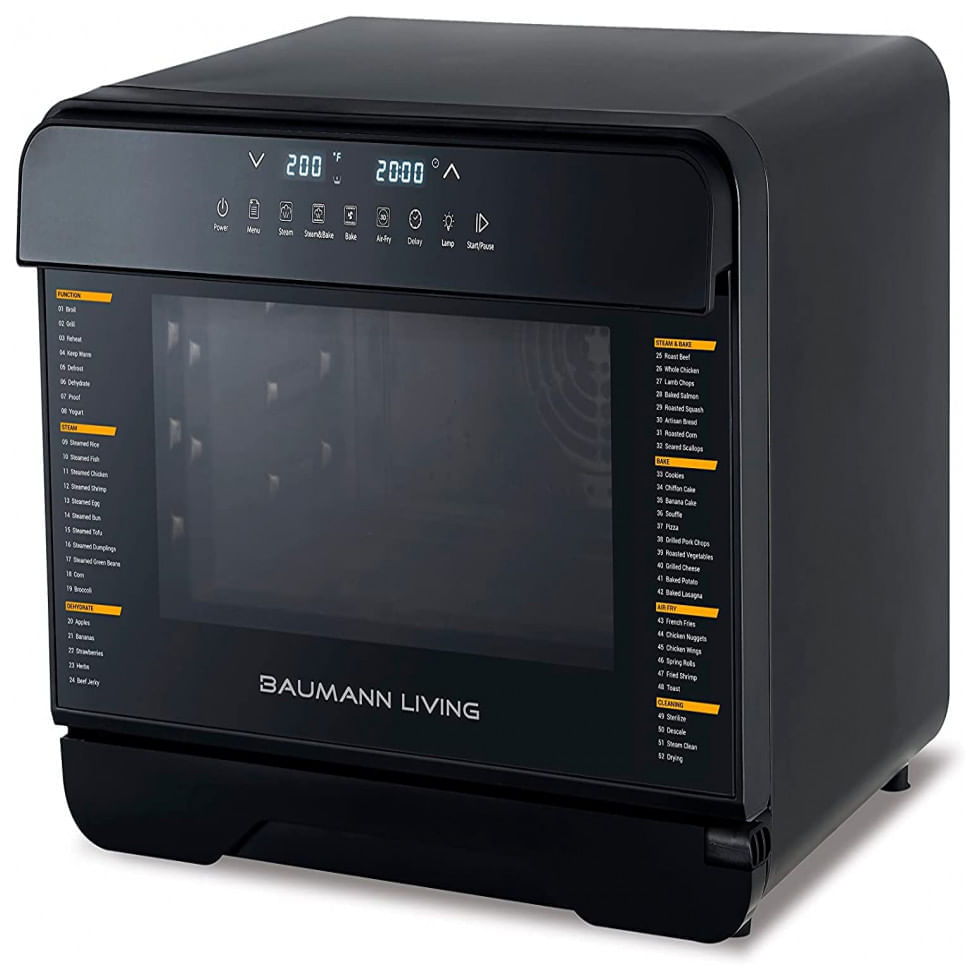Miniatura Forno Elétrico de Bancada Multifuncional com Função Air Fryer e Controle Digital, 110V Baumann Living