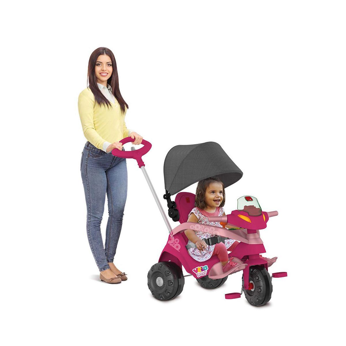 Miniatura Velobaby Reclinável Com Capota Passeio & Pedal