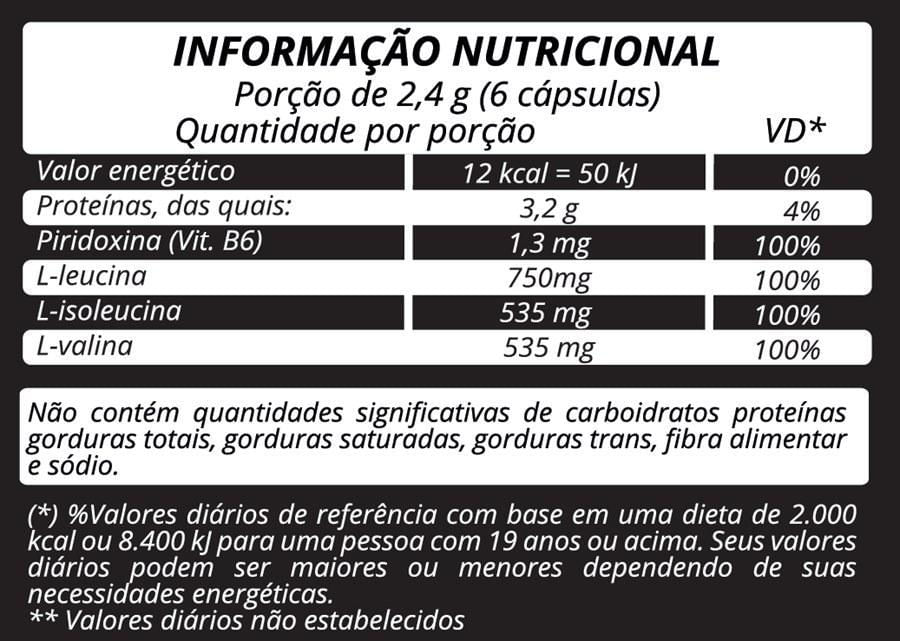 Miniatura Bcaa Aminoácido De Cadeia Ramificada 60 Caps 400Mg Apisnutri