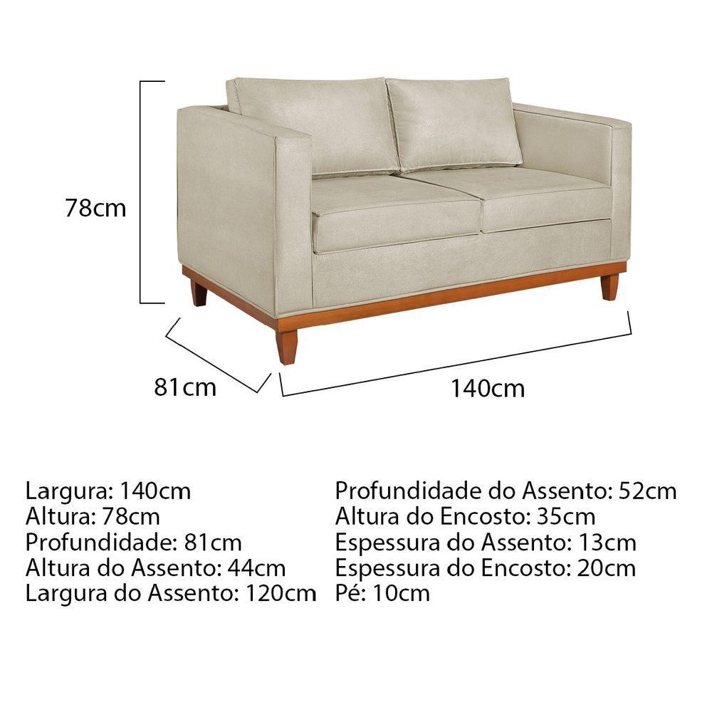 Kit Sofa 3 Lugares E 2 Poltronas Europa 180 Cm Bouclé Adj Decor Bege