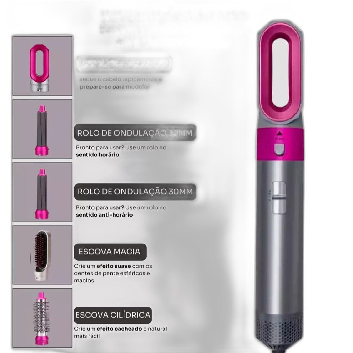 Escova Modeladora 5 Em 1 Secador Potente 110V