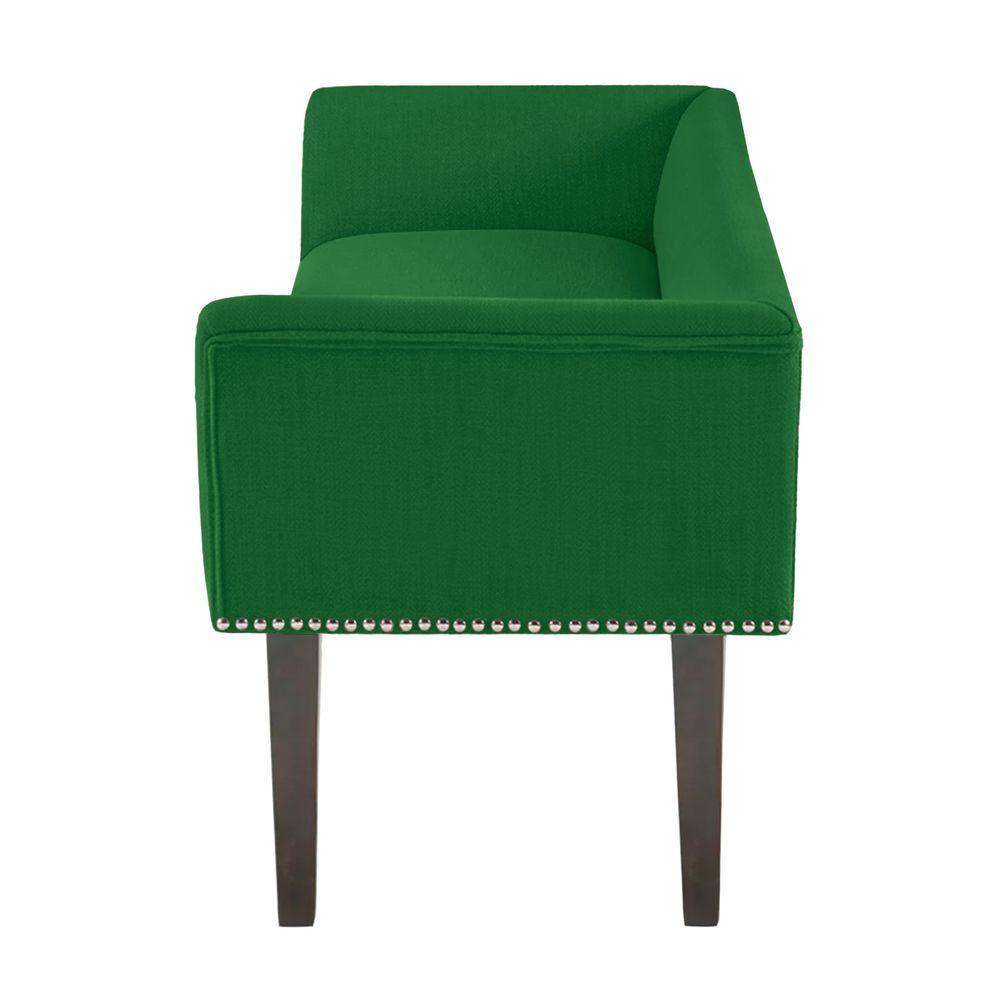Miniatura Banco Estofado Jolly 140cm Suede Verde - Lares Decor