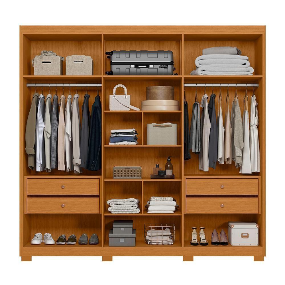 Miniatura Guarda Roupa Casal Ouro Verde 6 Portas Cinamomo-off White Com Espelho - Móveis Albatroz Cinamomo-off White