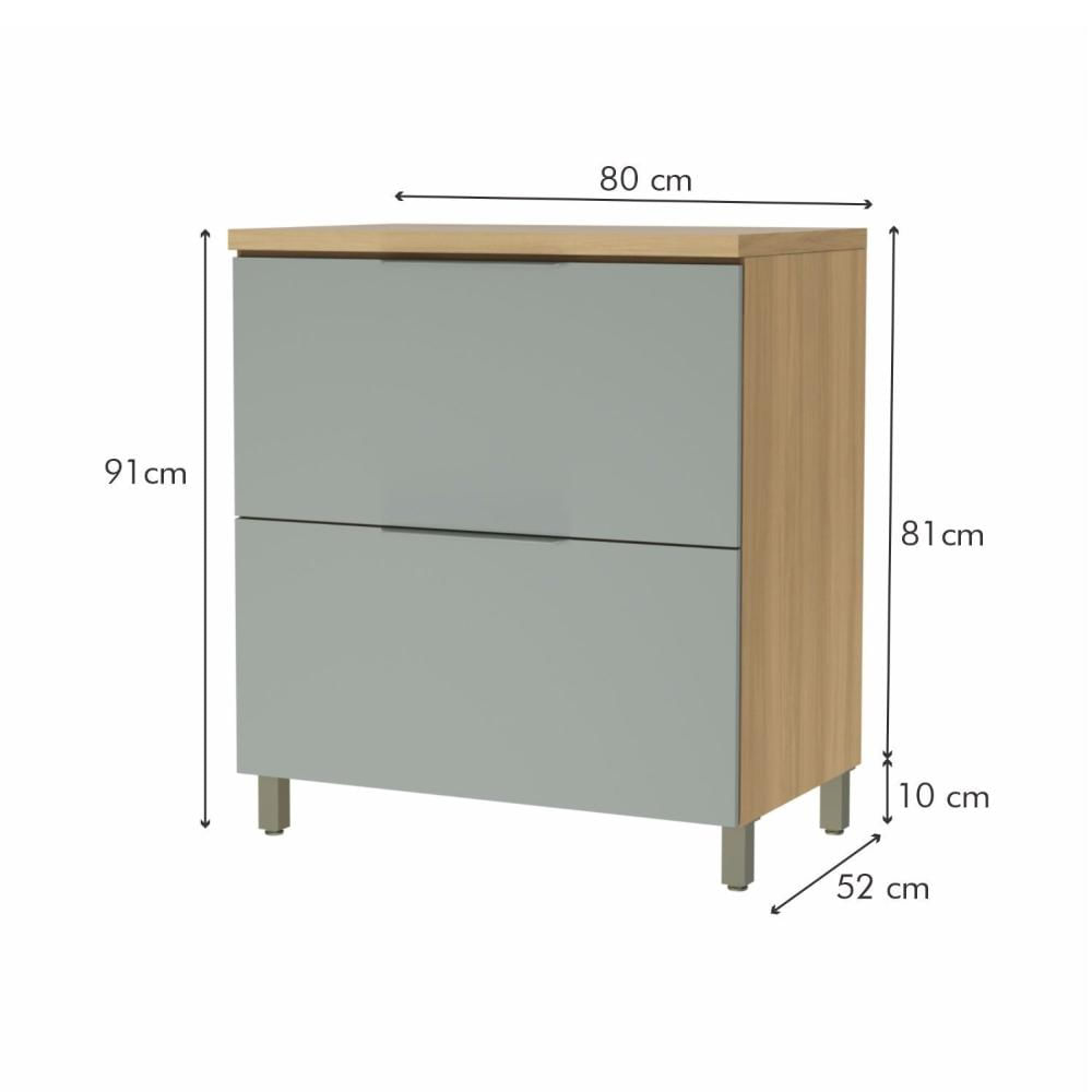 Miniatura Cozinha 5 Peças 100% MDF Marquesa Nature/Verde