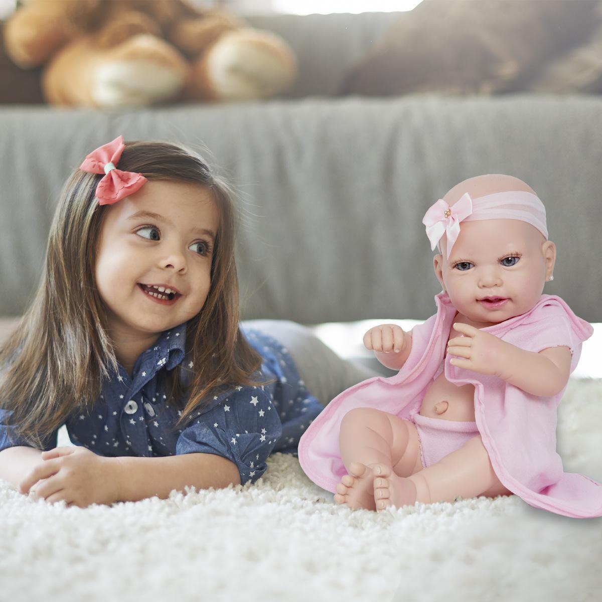 Miniatura Boneca Bebe Reborn Silicone Menina Realista Com Acessórios
