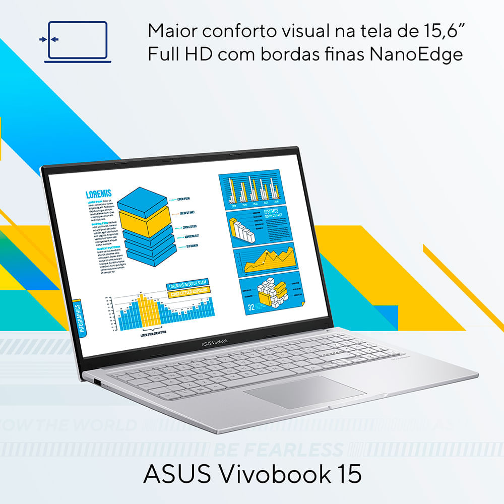 Miniatura Notebook Asus VivoBook 15, 13ªGer, IntelCore i5, 8GB, 512GB SSD, W11 Home, 15.6'' FHD, Cool Silver - X1504VA-NJ1740W Bivolt