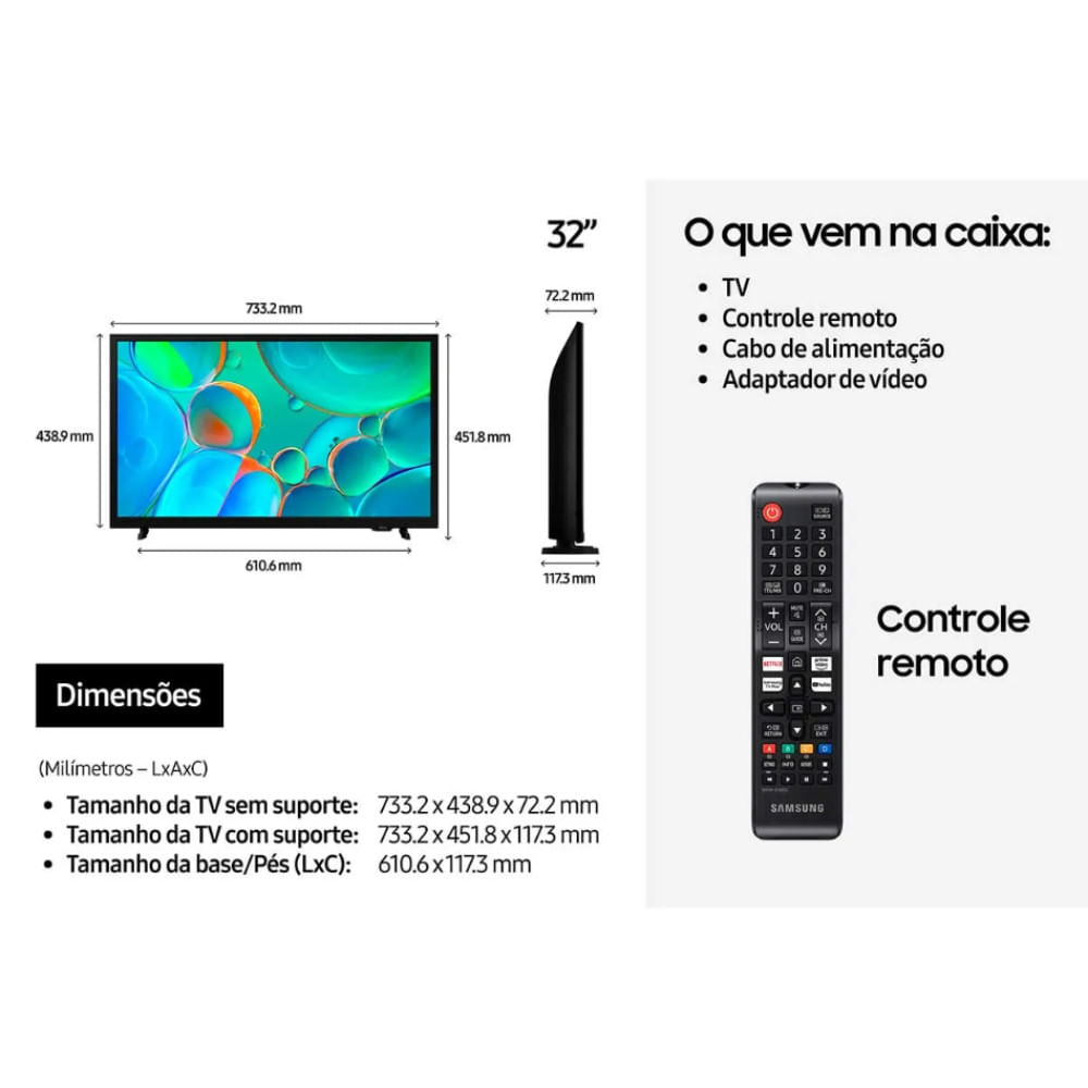 Miniatura Samsung Smart TV 32  HD H5000F 2025 HDR Som em Movimento Virtual AI Energy Mode Preto - Bivolt