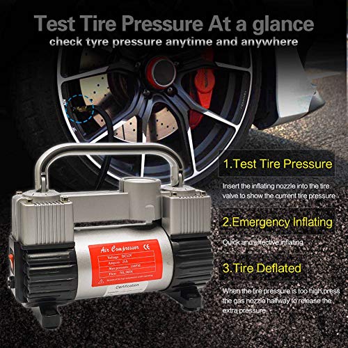 Miniatura GSPSCN Mini Compressor de Ar Elétrico Automotivo 12V 150 PSI 25 A 110220V adaptadores