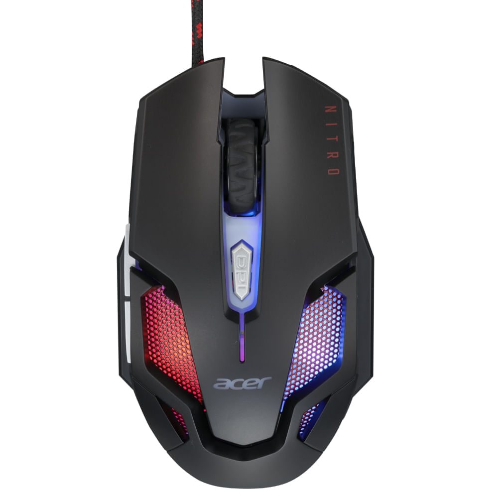Miniatura Mouse Gamer Óptico Acer Nitro NMW200 Gen 2LED Retroiluminado em 7 cores 6 botões 7200 DPI 125 MHz USB